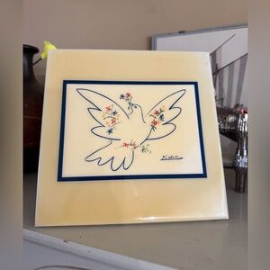 Vintage Pablo Picasso "Dove of Peace" Tile Art